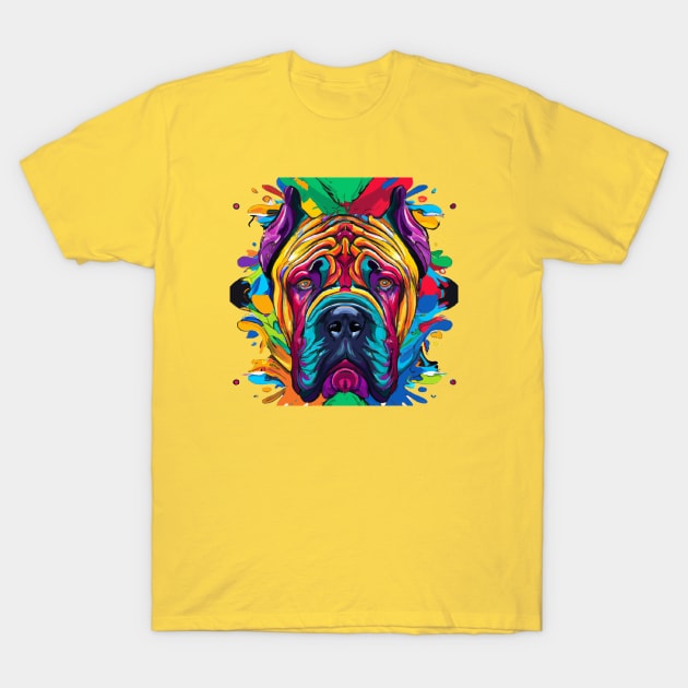 Boerboel Dog Colorful Watercolor T-Shirt by Furrban